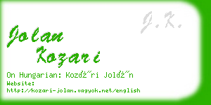 jolan kozari business card